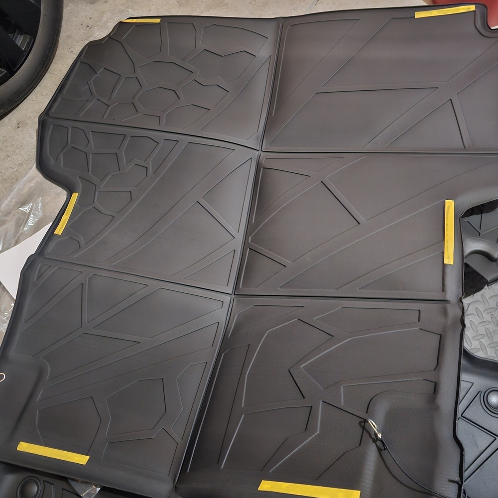 Black Car Floor Mats with Yellow Accents